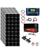 Solar system, 1000W solar panel, 5000W inverter, 100A MPPT charger, 24V battery