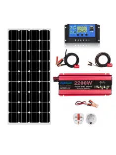 Solar system, 100W solar panel,2000W inverter, 10A charger 