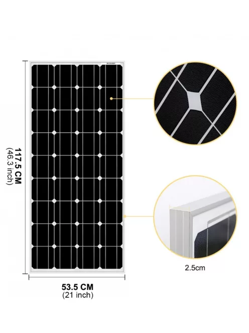 Napelem rendszer,18V 100W napelem, 3000W inverter, 12V/24V 10A töltésvezérlő