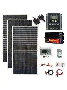   OFF GRID Solar system, 1,32kW 410W solar panel, 5000W inverter, 100A Hybrid MPPT charger black, 24V battery