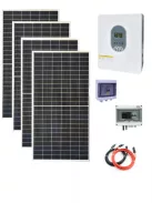 Szigetüzemű napelem rendszer 1860W, 3200W 12V inverter, MPPT, DC és AC doboz, komplett szett