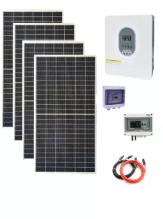   Szigetüzemű napelem rendszer 1860W, 3200W 12V inverter, MPPT, DC és AC doboz, komplett szett