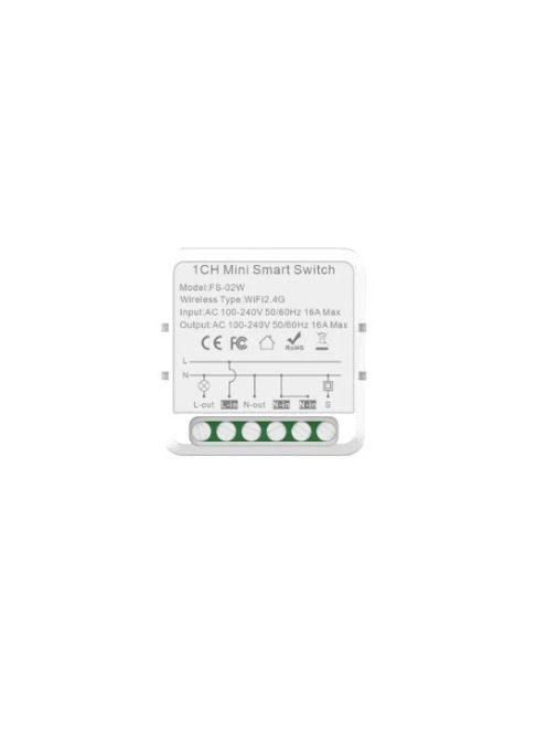 Tuya kompatibilis 1 körös mini Switch relé, WIFI, Bluetooth, 16A