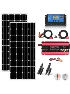   Solar system, 200W solar panel,3000W inverter, 100A Hybrid MPPT charger 