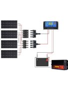Solar system, 400W solar panel, 60A Hybrid MPPTcharger 