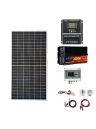 OFF GRID Solar system, 450W solar panel, 3000W inverter, 100A Hybrid MPPT charger black