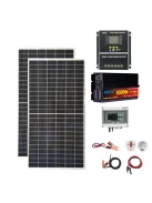 OFF GRID Solar system, 900W solar panel, 3000W inverter, 100A Hybrid MPPT charger black