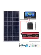 Solar system, 30W solar panel,1600W inverter, 10A charger 