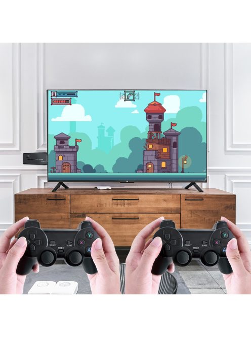 4K HD Video Game Console 2.4G Double Wireless Controller For PS1/FC/GBA Retro TV Dendy Game Console 10000 Games Stick