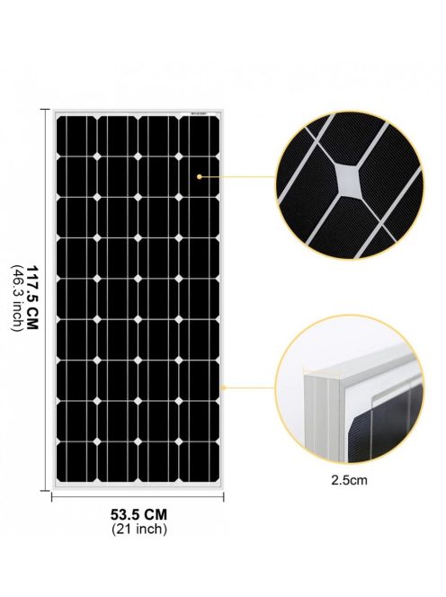 Solar system, 800W solar panel, 5000W inverter, 100A Hybrid MPPT charger black, 12V battery