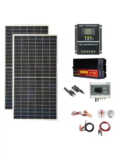   OFF GRID Solar system, 880W 440W solar panel, 5000W inverter, 100A Hybrid MPPT charger black, 24V battery