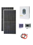 Szigetüzemű napelem rendszer 930W, 3200W 12V inverter, MPPT, DC és AC doboz, komplett szett
