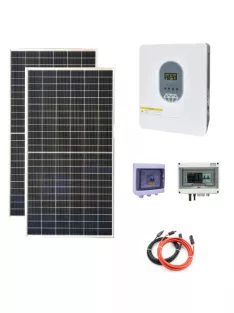   Szigetüzemű napelem rendszer 930W, 3200W 12V inverter, MPPT, DC és AC doboz, komplett szett