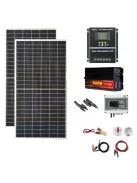 OFF GRID Solar system, 900W 450W solar panel, 5000W inverter, 100A Hybrid MPPT charger black, 12V battery