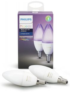   Philips Hue White & Color Ambiance E14 LED candle double pack, dimmable,