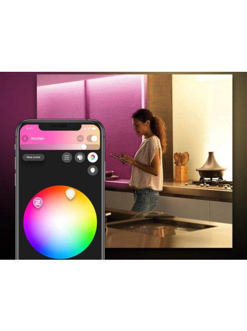 Philips Hue white & colour Ambient Lightstrip Plus 1 m Base, Dimmable