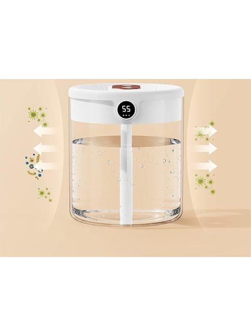 Cool Mist Humidifier H2o Air Humidifier 2L Large Capacity Double Nozzle with LCD Humidity Display Essential Oil Diffuser 