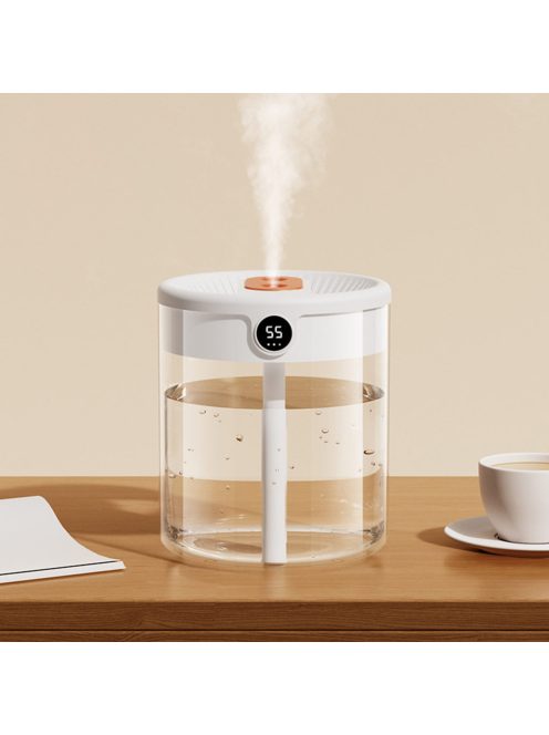 Cool Mist Humidifier H2o Air Humidifier 2L Large Capacity Double Nozzle with LCD Humidity Display Essential Oil Diffuser 