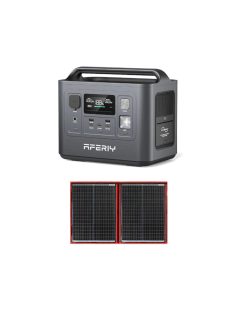   1600W töltőállomás, szolár generátor, hordozható erőmű 100W napelem szett, Aferiy P010