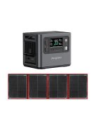 4000W töltőállomás, szolár generátor, hordozható erőmű + 200W napelem Aferiy P210, Dokio