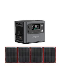   4000W töltőállomás, szolár generátor, hordozható erőmű + 200W napelem Aferiy P210, Dokio