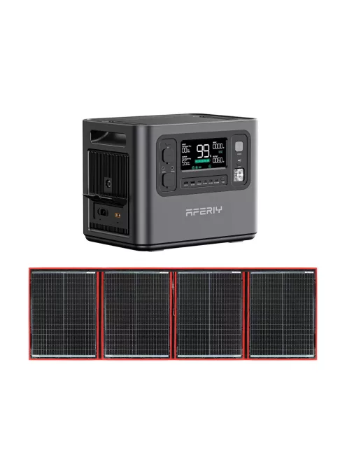 4800W töltőállomás, szolár generátor, hordozható erőmű + 300W napelem Aferiy P210, Dokio