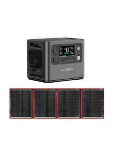   4800W töltőállomás, szolár generátor, hordozható erőmű + 400W napelem Aferiy P210, Dokio