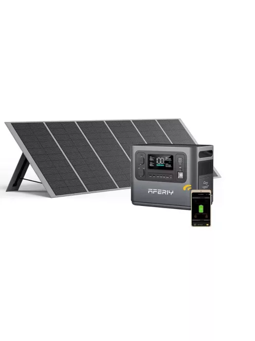 5600W / 2800W töltőállomás, szolár generátor, hordozható erőmű + 400W napelem Aferiy P280, Dokio