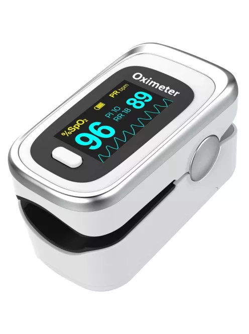 Fingertip Pulse-oximeter Silver + Bag "L" size 