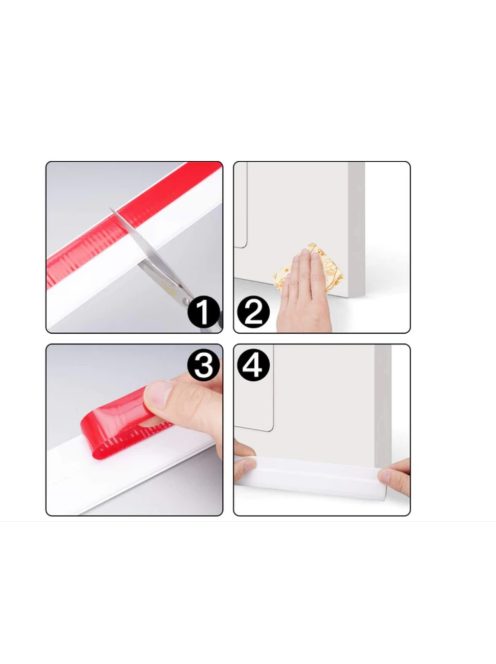 Window Sealing Strip Windproof Soundproof Cotton Seal Door Gap Sound Foam Bathroom And Kitchen Sealing Tape, white