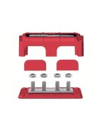 Busbar, 4 pontos soroló sín, közösítő sín + fedél, 300A, 1 pár (piros és fekete)