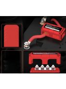 Busbar, 4 pontos soroló sín, közösítő sín + fedél, 300A, 1 pár (piros és fekete)