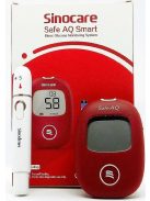 SINOCARE vércukorszintmérő Safe AQ Smart  50 teszt, 50 tű, Piros