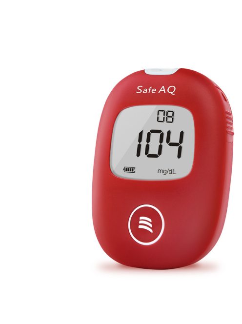 Blood glucose meter, Sinocare Safe AQ Smart EU Pro,50 tests, 50 needles, Red