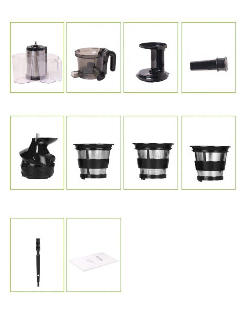 Biolomix BJ200 200W 40RPM Stainless Steel Masticating Slow Auger Juicer Machine Fruit and Vegetable Squeezer Press Juice Maker