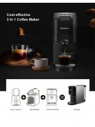 BioloMix 3 in 1 Espresso Coffee Machine Multiple Capsule Coffee Maker Fit Nespresso,Dolce Gusto and Coffee Powder