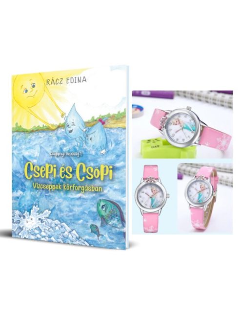 Book packet II: Csepi and Csöpi and Frozen digital watch - Princess Elsa Toy of children gift pink