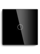 Elegant Touch Light Switch 1 Gang 1 Way, Tempered Glass Panel Light Switch Black