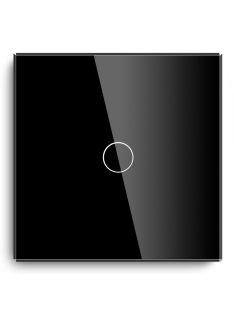   Elegant Touch Light Switch 1 Gang 1 Way, Tempered Glass Panel Light Switch Black
