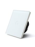 Elegant Touch Light Switch 1 Gang 1 Way White, Dimmable Tempered Glass Panel Light Switch