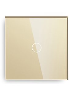   Elegant Touch Light Switch 1 Gang 1 Way, Tempered Glass Panel Light Switch Gold