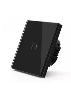   Elegant Touch Light Switch 1 Gang 2 Way Black, Dimmable Tempered Glass Panel Light Switch