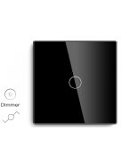 Elegant Touch Light Switch 1 Gang 2 Way Black, Dimmable Tempered Glass Panel Light Switch