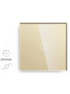 Elegant Touch Light Switch 1 Gang 2 Way gold, Dimmable Tempered Glass Panel Light Switch