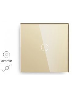   Elegant Touch Light Switch 1 Gang 2 Way gold, Dimmable Tempered Glass Panel Light Switch