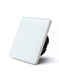   Elegant Touch Light Switch 1 Gang 2 Way White, Dimmable Tempered Glass Panel Light Switch