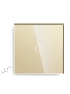 Elegant Touch Light Switch 1 Gang 2 Way, Tempered Glass Panel Light Switch Gold
