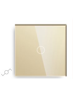   Elegant Touch Light Switch 1 Gang 2 Way, Tempered Glass Panel Light Switch Gold