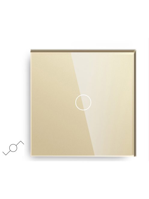 Elegant Touch Light Switch 1 Gang 2 Way, Tempered Glass Panel Light Switch Gold