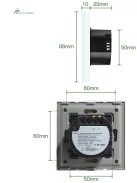 Elegant Touch Light Switch 1 Gang 2 Way, Tempered Glass Panel Light Switch Gold